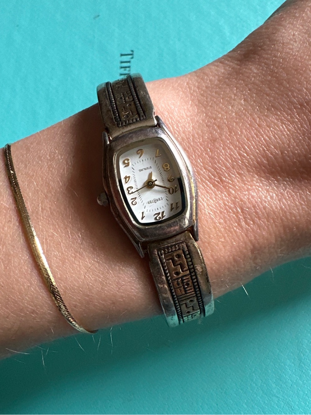 Vintage Roderick Tenorio RMT Sterling & 14k Southwestern Ladies Watch
